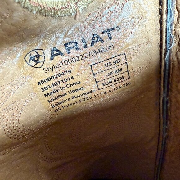 Ariat Heritage Roughstock Cowboy Boots 10002227(34824) Western Mens Size 9D EUC - Picture 7 of 8